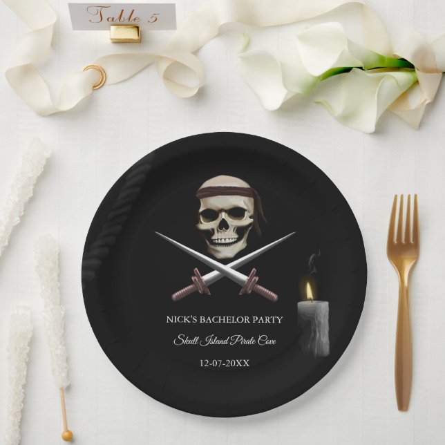 Pirate Bachelor / Geburtstagsparty - Piratentheate Pappteller (Hochzeit)