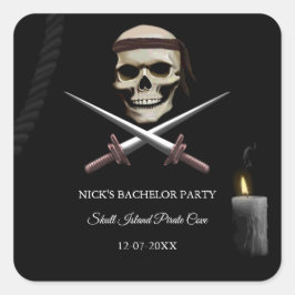 Pirate-Bachelor-Party - Piraten-Thema nautische Quadratischer Aufkleber