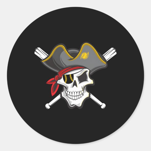 Pirate Baseball Schädelfans von Pittsburgh Runder Aufkleber (Vorderseite)