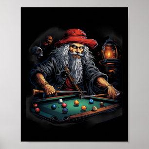 Pirate Billiards Pool Player Buccaneer Sports Poster