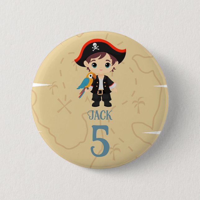 Pirate Birthday Button Abzeichen (Vorderseite)