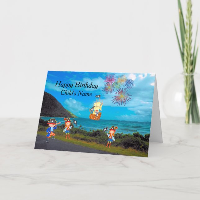 Pirate Birthday Card for Child Karte (Vorderseite)
