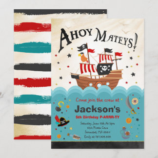 Pirate Birthday Einladung Ahoy Pirate Party Bash