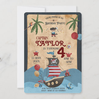 Pirate Birthday Einladung für alle Altersgruppen