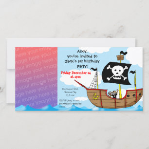 Pirate Birthday Einladung - Vorlage für Schiff und