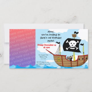 Pirate Birthday Einladung - Vorlage für Schiff und