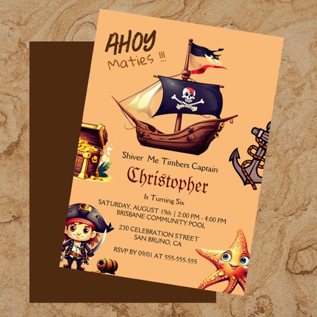 Pirate Birthday Einladungen (Von Creator hochgeladen)