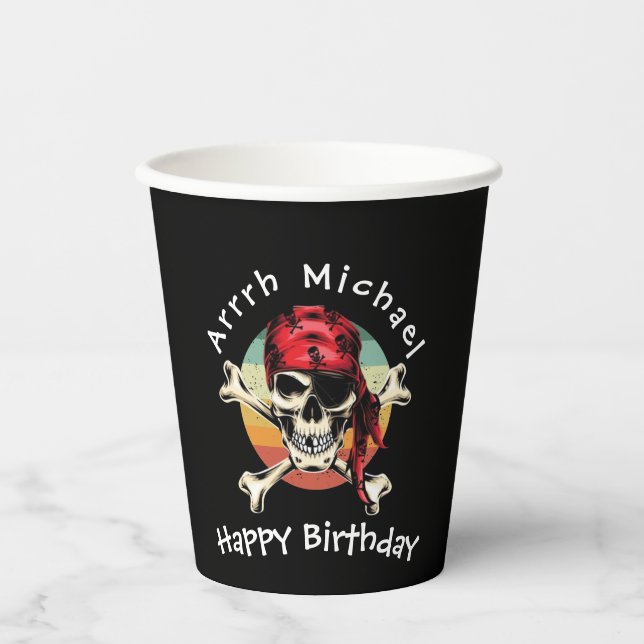 Pirate Birthday Paper Cups Pappbecher (Vorderseite)