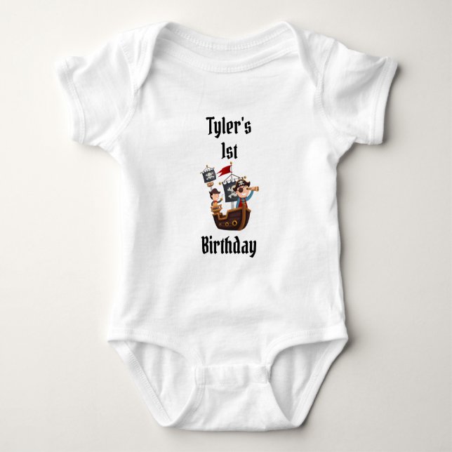 Pirate Birthday Party Bodysuit Baby Strampler (Vorderseite)