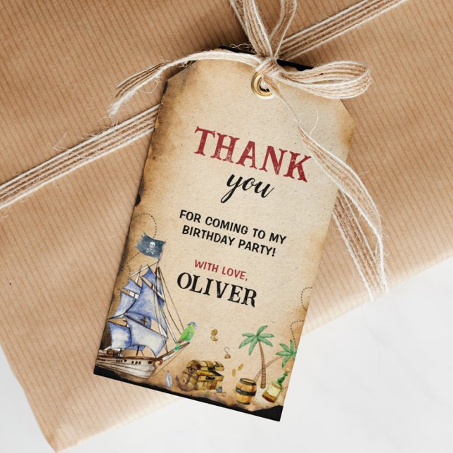 Pirate Birthday Party Danke Tag Geschenkanhänger (Von Creator hochgeladen)