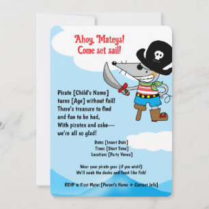 Pirate Birthday Party Einladung