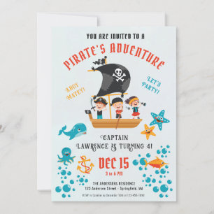 Pirate Birthday Party Einladung