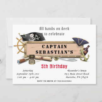 Pirate Birthday Party Einladung