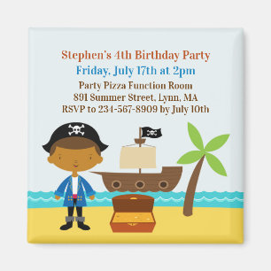 Pirate Birthday Party Einladung Captain Magnet