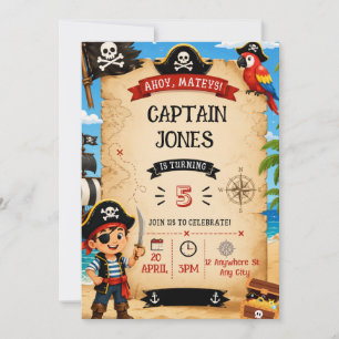 Pirate Birthday Party Invitation for Boys