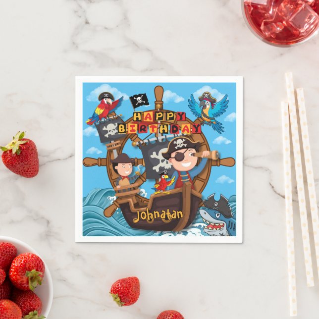 Pirate Birthday Party Napkins for Kids Serviette (Beispiel)