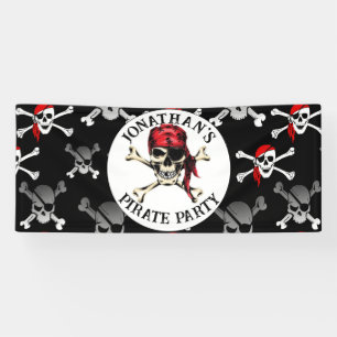 Pirate Birthday Party Skulls Banner