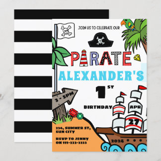 Pirate Boy 1. 2. 3. 4. 5. 7. 8. Geburtstag Einladung