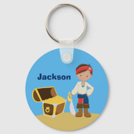 Pirate Boy Beach Summer Niedlich Kids Monogram Blu Schlüsselanhänger