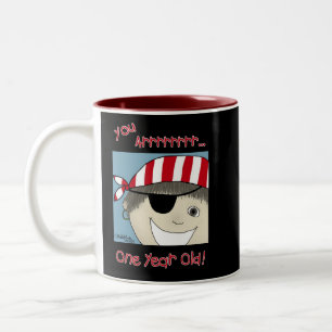 Pirate Boy ein Jahr alt Zweifarbige Tasse