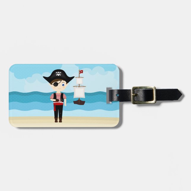 Pirate Boy Gepäckanhänger (Vorderseite horizontal)