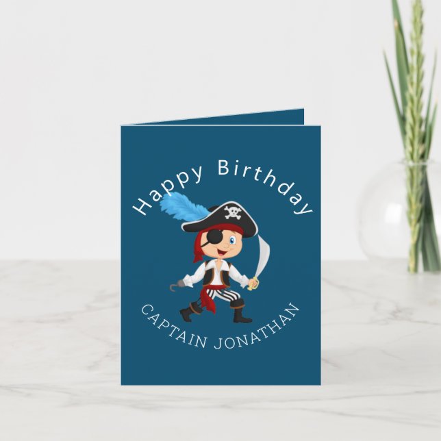 Pirate Boy Party Card Karte (Vorderseite)