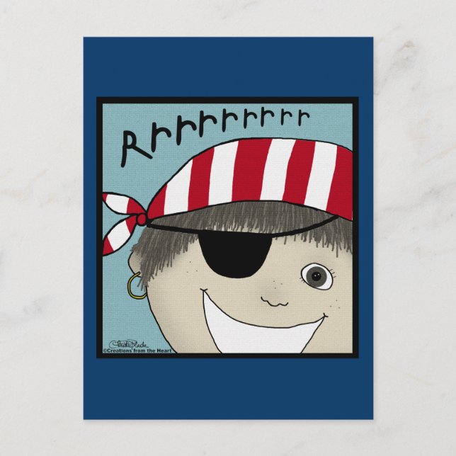 Pirate Boy Rrrrrr Postkarte (Vorderseite)