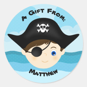 Pirate Boy Runder Aufkleber