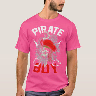 Pirate Boy Skeleton Halloween Funny Piratenflagge T-Shirt
