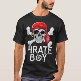 Pirate Boy T-shirt Jolly roger Drapeau Crâne Cross