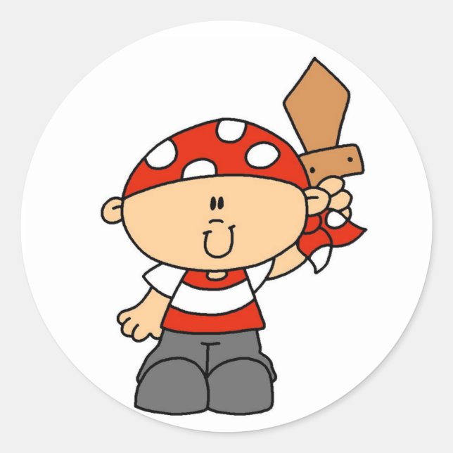 Pirate Boy Tshirts und Geschenke Runder Aufkleber (Vorderseite)