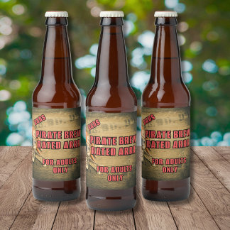Pirate Brew Rated Bierflaschenetikett