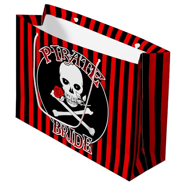 Pirate Bride Gift Bag Große Geschenktüte (Vorderseite Schrägansicht)