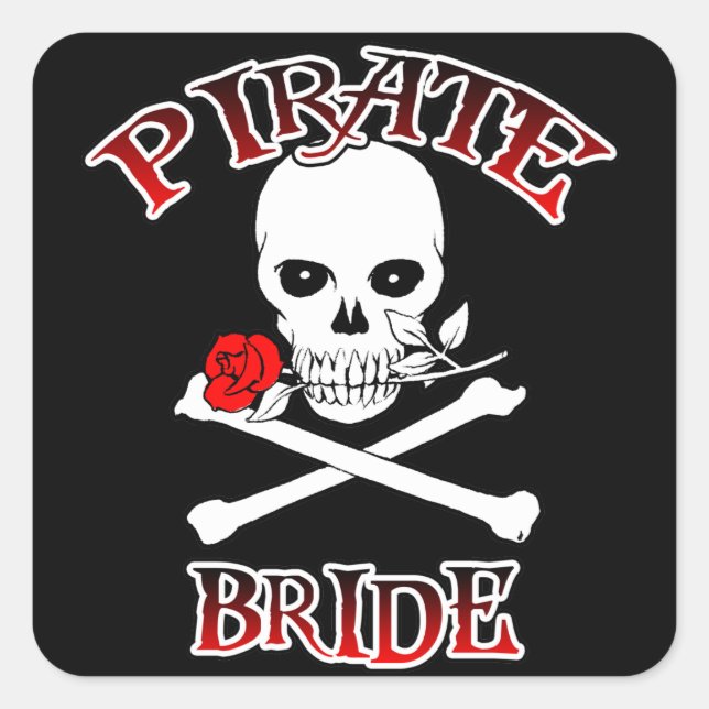 Pirate Bride Quadratischer Aufkleber (Vorderseite)