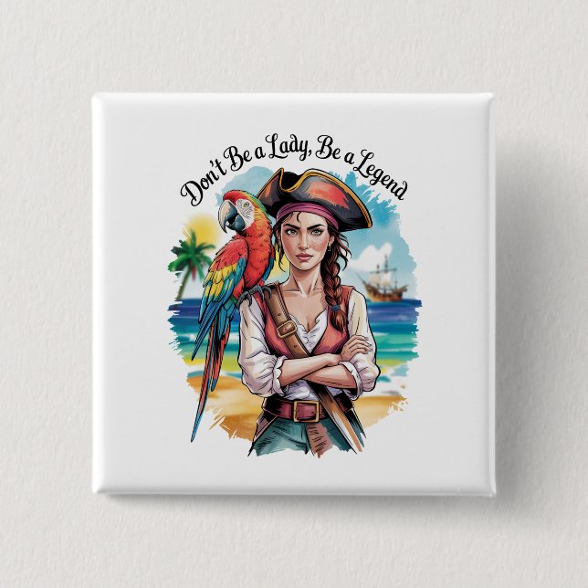 Pirate Buccaneer Beauty on Deck Button (Vorderseite)