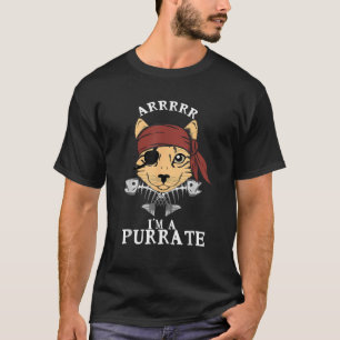 Pirate Ca Arrr Purrate Kitty Eye Patch Fishbone G T-Shirt