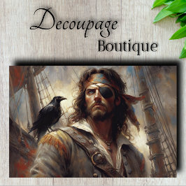 Pirate Captain Bandana Decoupage Seidenpapier