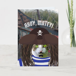 PIRATE CAPTAIN CAT GEBURTSTAG Grußkarten Karte