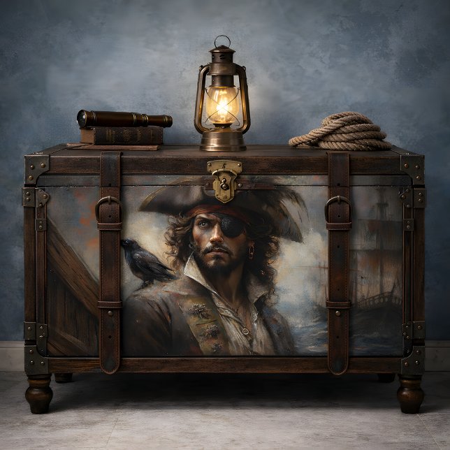 Pirate Captain Portrait Decoupage Seidenpapier (Pirate Captain Portrait Decoupage Tissue Paper)