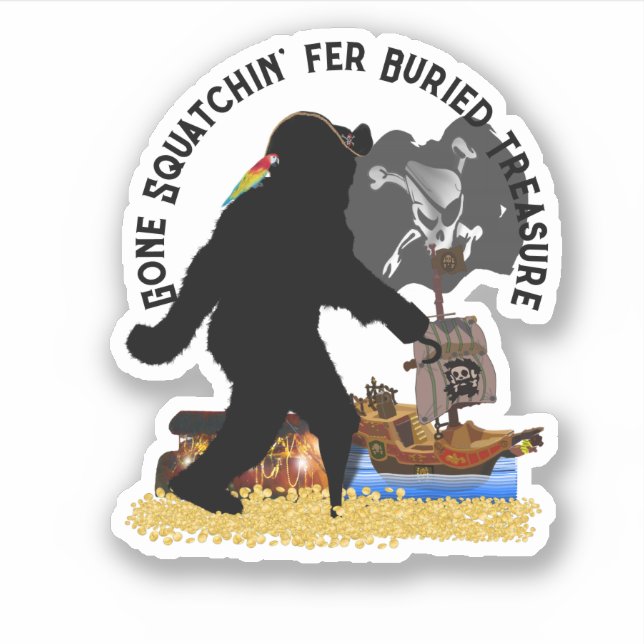 Pirate Captain Sasquatch Aufkleber (Vorderseite)