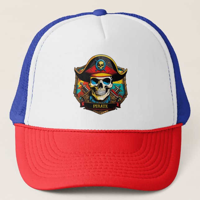 Pirate Captain Trucker Hat Truckerkappe (Vorderseite)