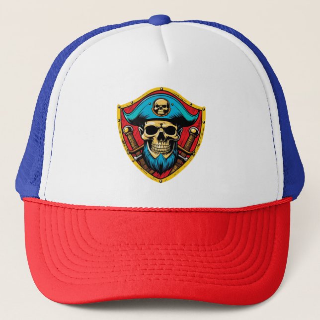 Pirate Captain Trucker Hat Truckerkappe (Vorderseite)