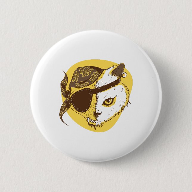 Pirate Cat Button (Vorderseite)