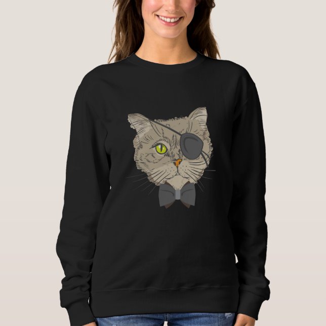Pirate Cat  Eye Surgery Survivor Glaucoma Cataract Sweatshirt (Vorderseite)