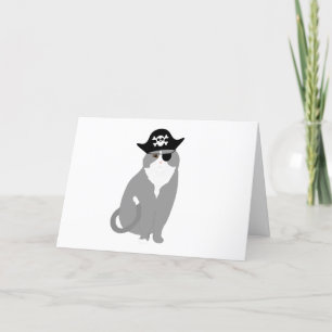 Pirate Cat Greeting Card Feiertagskarte