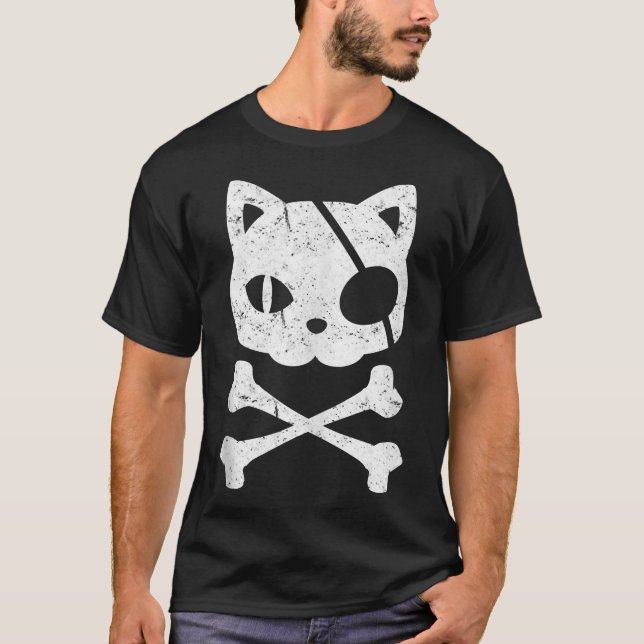 Pirate Cat Kitten Halloween Skull Cross Bones Tank (Vorderseite)