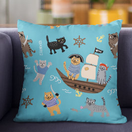 Pirate Cat Pattern für Jungen und Mädchen Kissen