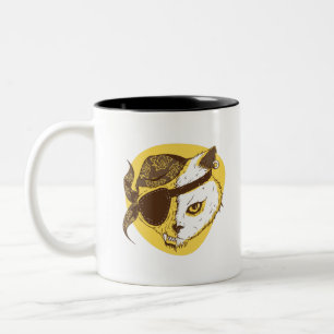 Pirate Cat Zweifarbige Tasse