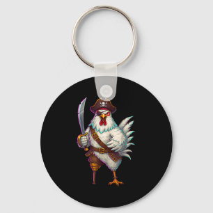 Pirate Chicken Funny Halloween Kostüm für Men Wom Schlüsselanhänger