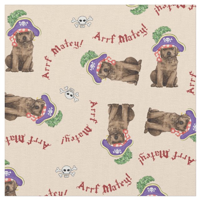 Pirate Chocolate Labrador Fabric Stoff (Nahaufnahme)